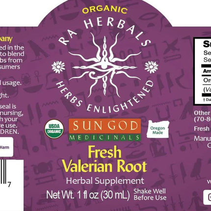 Organic Fresh Valerian Root Tincture - SUPPORTS THE NERVOUS SYSTEM