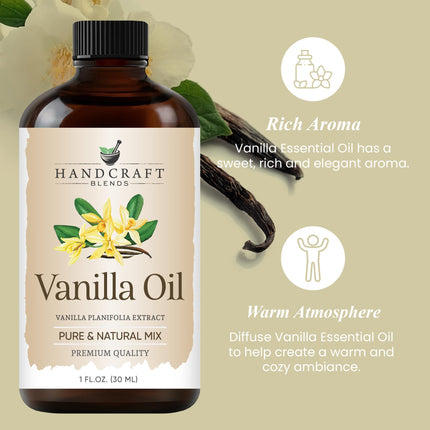 Handcraft Blends Vanilla Essential Oil – 1 Fl Oz | Pure & Premium Grade
