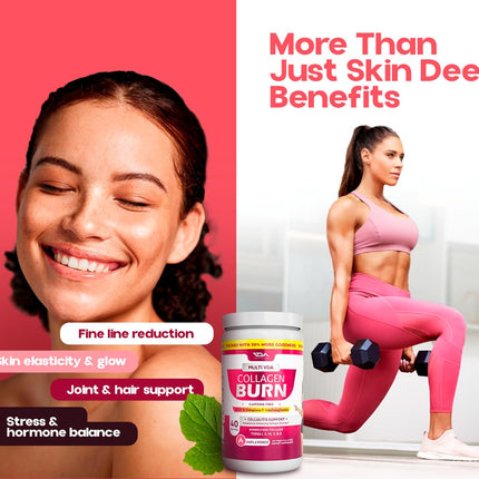 VDA Collagen Burn – Flavorless Hydrolyzed Collagen with Peptides (Types I–X) | 40 Servings