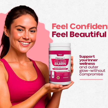 VDA Collagen Burn – Flavorless Hydrolyzed Collagen with Peptides (30 Servings)