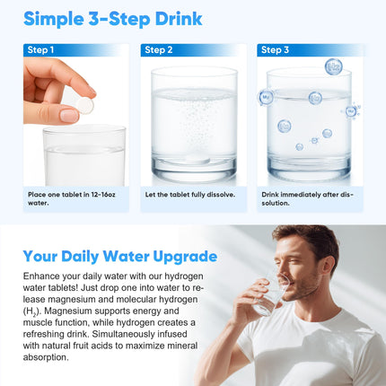 Molecular Hydrogen Tablets 8ppm (120 Count) with Magnesium