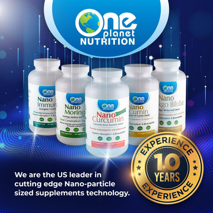 One Planet Nutrition Nano Curcumin Plus – 500 mg Veggie Capsules (240 Servings) | Joint & Immune Support