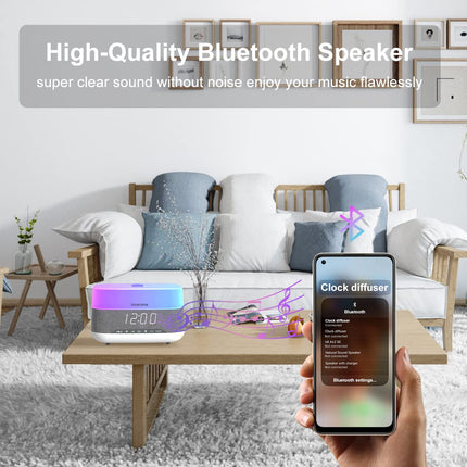 Versatile 300ml Essential Oil Diffuser with Bluetooth Speaker & Alarm Clock