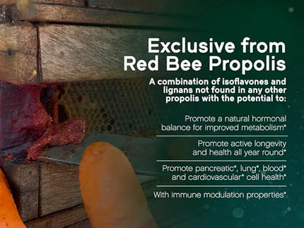 NaturaNectar Red Bee Propolis Capsules – NSF Certified, Gluten-Free (60pcs)