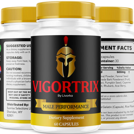 (2 Pack) Vigortrix Pills – Advanced Formula, 120 Capsules (2 Months)