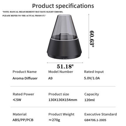 Villelei Candle Flame Essential Oil Diffuser – 7-Color LED Ultrasonic Humidifier with Timer