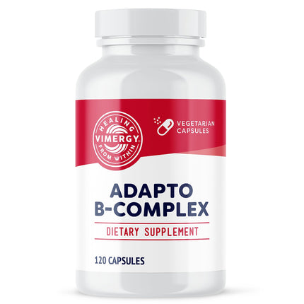 Vimergy Adapto-B Complex – High Potency 8 B Vitamins, Rhodiola & Hawthorn (120 Servings)