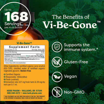 Herb Pharm Virattack Liquid Herbal Formula with Lomatium – Immune Support, 4 oz