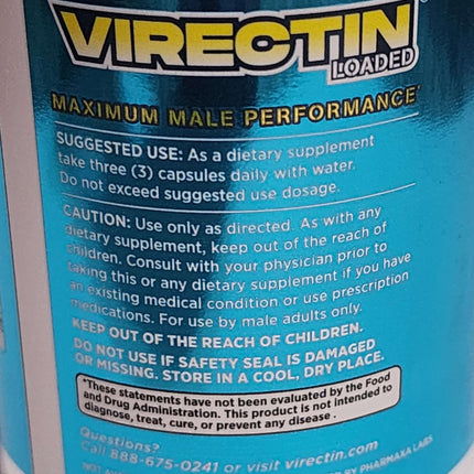 Virectin Loaded 90 Capsules (1 Bottle) – Male Enhancement Supplement