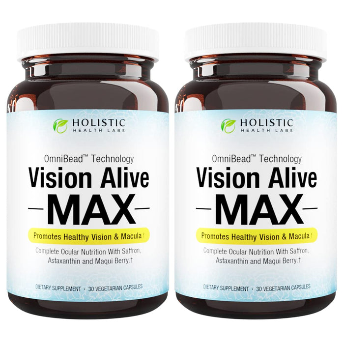 Holistic Health Labs Vision Alive Max – Eye Health Supplement with Lutemax 2020, 8 Natural Ingredients (30 Count x 2)