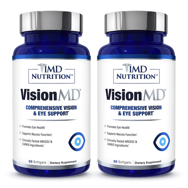 1MD Nutrition VisionMD Eye Vitamin CARMIS with Lutein & Zeaxanthin – 60 Softgels (2-Pack)