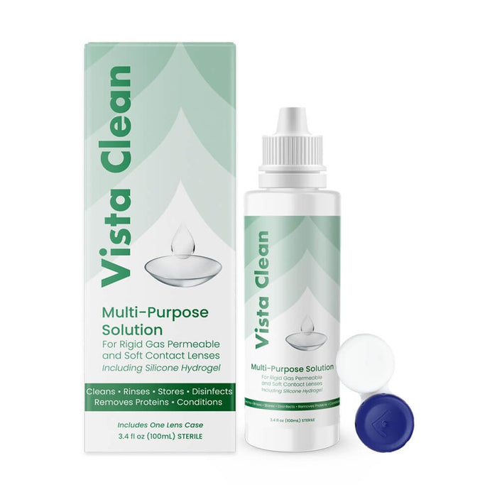 Vista Clean Multi-Purpose Solution for Scleral & GP Lenses – 3.4 oz with Lens Case