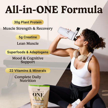 VitaHustle ONE Max Protein + 5g Creatine – Vanilla Ice Cream, 15 Servings