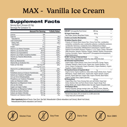VitaHustle ONE Max Protein + 5g Creatine – Vanilla Ice Cream, 15 Servings