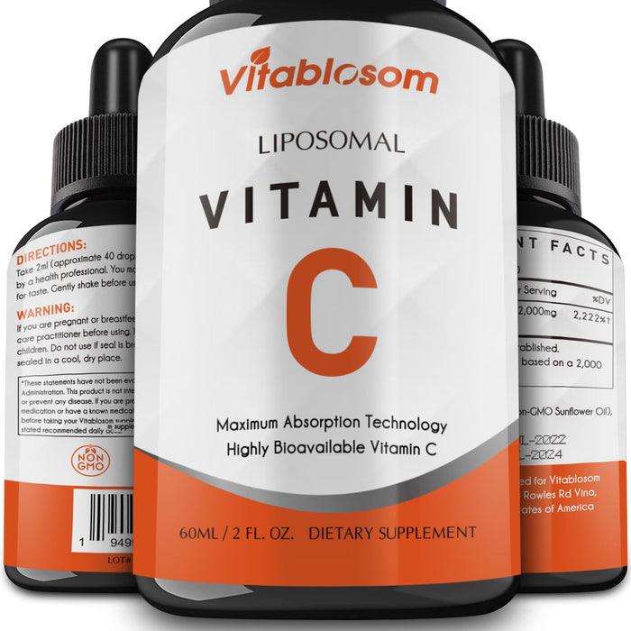Vitablosom Liposomal Vitamin C 2000mg Liquid – High Absorption Immune Support, 60ml Bottle