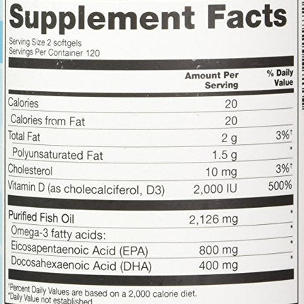 Vitacost Mega EFA-D3 Omega-3 EPA & DHA - 2,126 mg per Serving - 240 Softgels