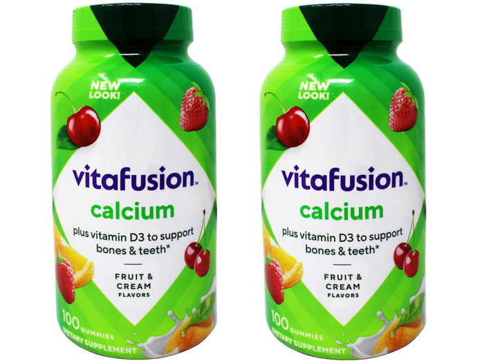 VitaFusion Calcium 500 mg Gummies with Vitamin D3 - 100 ct Pack of 2