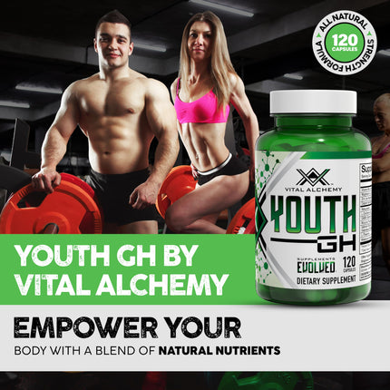 Vital Alchemy Youth – L-Theanine, Melatonin, Valerian, GABA, Magnesium & Zinc | 120 Capsules