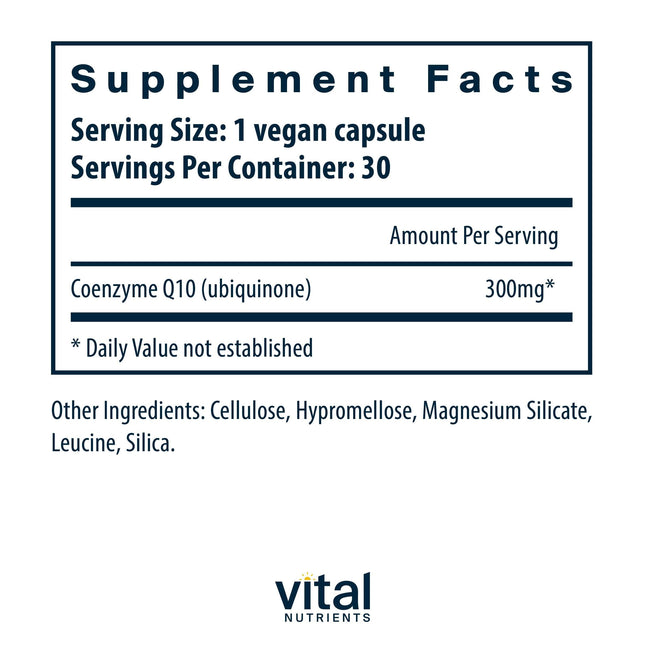 Vital Nutrients CoQ10 300mg | Vegan Supplement for Heart Health & Energy | 30 Capsules