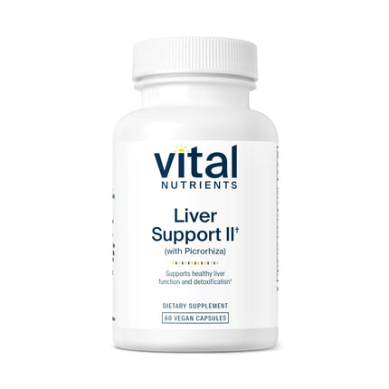 Vital Nutrients Liver Support II – Vegan Herbal Capsule Blend with Picrorhiza, Milk Thistle & Curcumin | Gluten-Free 60 Capsules
