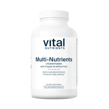 Vital Nutrients Multi-Nutrients 2 - Citrate/Malate Formula (Copper, No Iron) | 180 Vegetarian Capsules