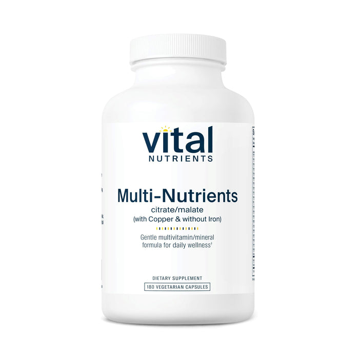 Vital Nutrients Multi-Nutrients 2 - Citrate/Malate Formula (Copper, No Iron) | 180 Vegetarian Capsules