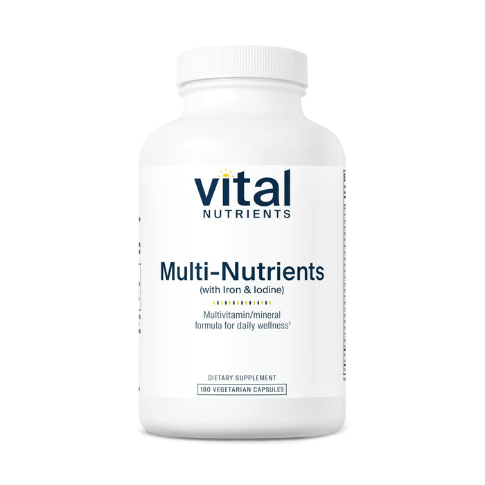 Vital Nutrients Multi-Nutrients with Iron and Iodine - Vegetarian Multivitamin (180 Capsules)