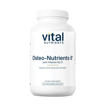 Vital Nutrients Osteo-Nutrients II | Vitamin K2 + D3, Calcium, Magnesium, Boron for Bone Strength & Heart Support | Vegetarian | 240 Capsules