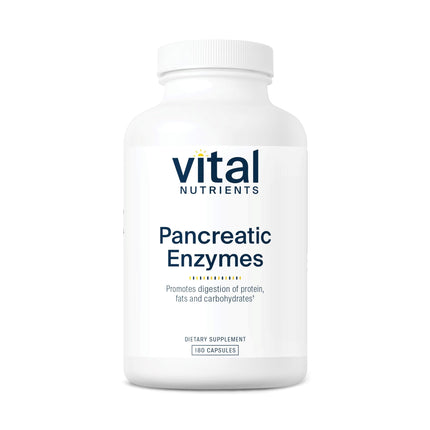 Vital Nutrients Pancreatic Enzymes 1000mg | Full-Strength Digestive Enzymes | Gluten, Dairy & Soy Free | 180 Capsules