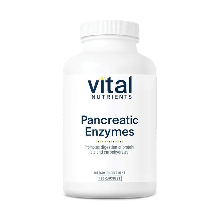 Vital Nutrients Pancreatic Enzymes 1000mg | Full-Strength Digestive Enzymes | Gluten, Dairy & Soy Free | 180 Capsules