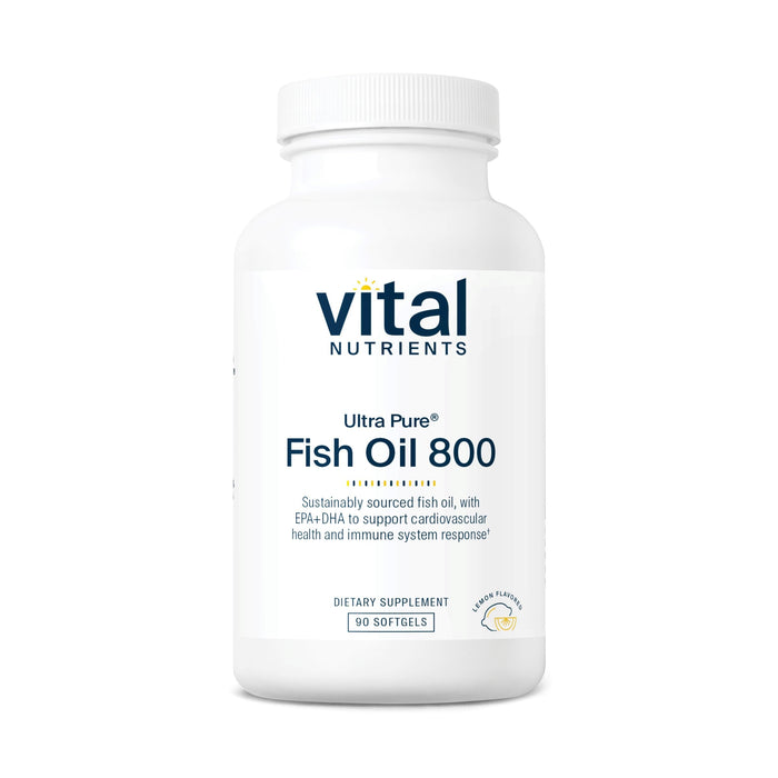 Vital Nutrients Ultra Pure Fish Oil 800 – High EPA & DHA Omega-3, Lemon, 90 Softgels
