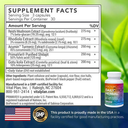 Vital Plan Daily Herbal Supplement by Dr. Bill Rawls – Immune Support, Microbiome Balance & Cell Health