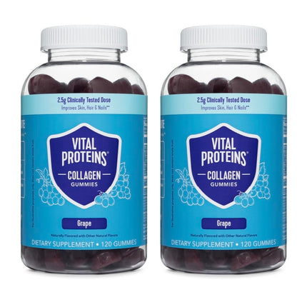 Vital Proteins Collagen Gummies – 2.5g VERISOL, 120ct x 2, Grape