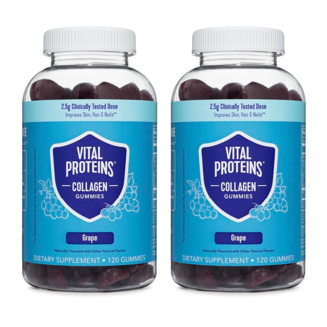 Vital Proteins Collagen Gummies – 2.5g VERISOL, 120ct x 2, Grape
