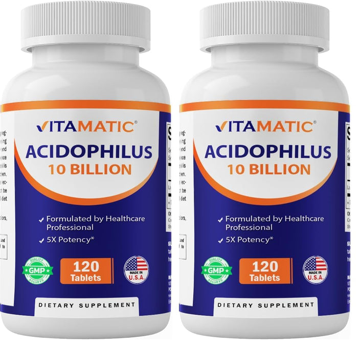 Vitamatic Acidophilus Probiotic – 10B CFU, 120 Tablets (Pack of 2)