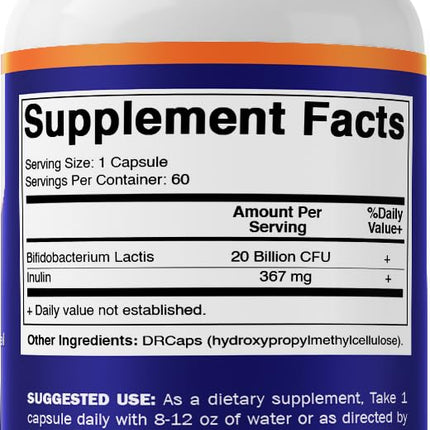 Vitamatic Bifidobacterium Lactis Probiotic – 20B CFU per DR Capsule – 120 Count (2-Pack)