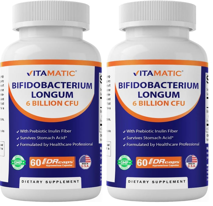 Vitamatic Bifidobacterium Longum 6B CFU DR Capsule – Pack of 2 (60 Count)