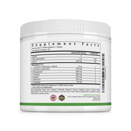 VitaMonk Clean EAA - EAAs with No Artificial Sweeteners for Pre-Workout, Energy and Recovery - Max Bioavailable EAA Powder with 9 Essential Amino Acids - Natural Lemonade Flavor