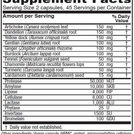 Vitanica Bitters Extra - Digestion Support, Vegan, 90 Capsules