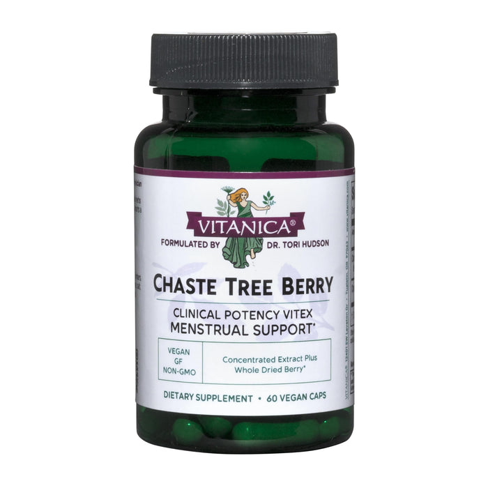 Vitanica Chaste Tree Berry Extract - Vitex for Hormone Balance & Menstrual Support (60 Capsules)