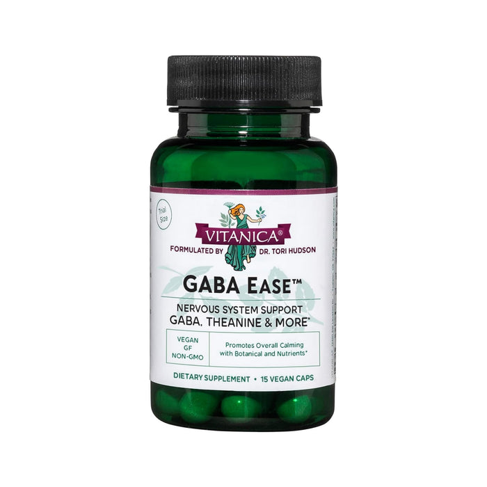 Vitanica GABA Ease – GABA & L-Theanine Calm & Relaxation for Women | 15 Vegan Caps