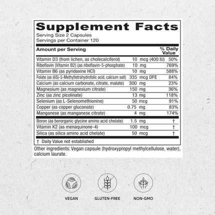 Vitanica OsteoBlend – Bone Support for Vegans | 240 Capsules