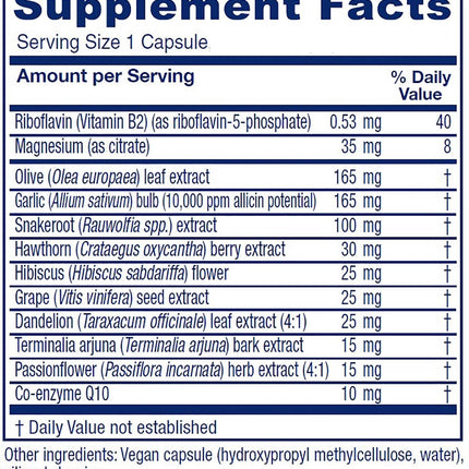 Vitanica Rauwolfia Extra — Cardiovascular Support Supplement | Vegan, 180 Capsules