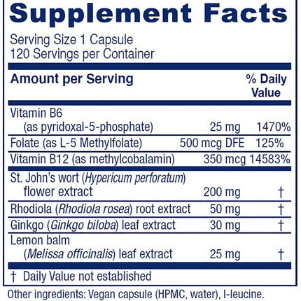 Vitanica Uplift — Mood & Emotional Support, Vegan, 120 Capsules