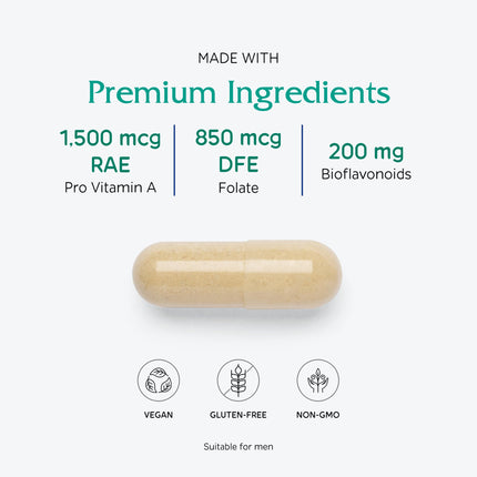 Vitanica Women's Symmetry - High Potency Daily Multivitamin, 180 Capsules, Vegan