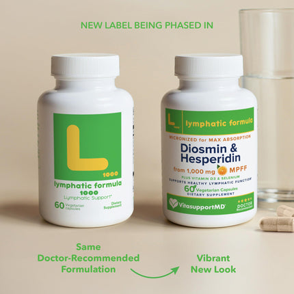 VITASUPPORTMD Lymphatic Formula – Diosmin Hesperidin 1000 mg, MPFF, Vitamin D3 & Selenium, 60 Capsules