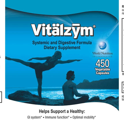 VITÄLZYM Original Proteolytic Systemic Enzyme Formula – Serrapeptase Source | Immune & Joint Support | 450 Capsules