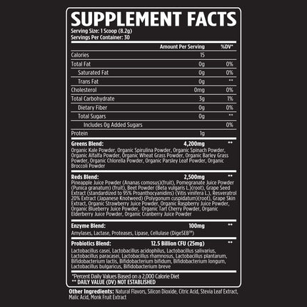 VMI Greens + Reds: Immunity & Gut Health Superfood | 30 Servings Strawberry Kiwi