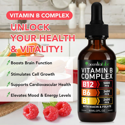 VOGSIG Vitamin B Complex Liquid Drops – Organic B Vitamins for Women, Vegan & Gluten Free