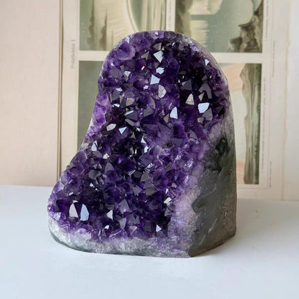 WAFUNNE Amethyst Geode Cluster 10-11LB – Purple Crystal Decor & Ambience